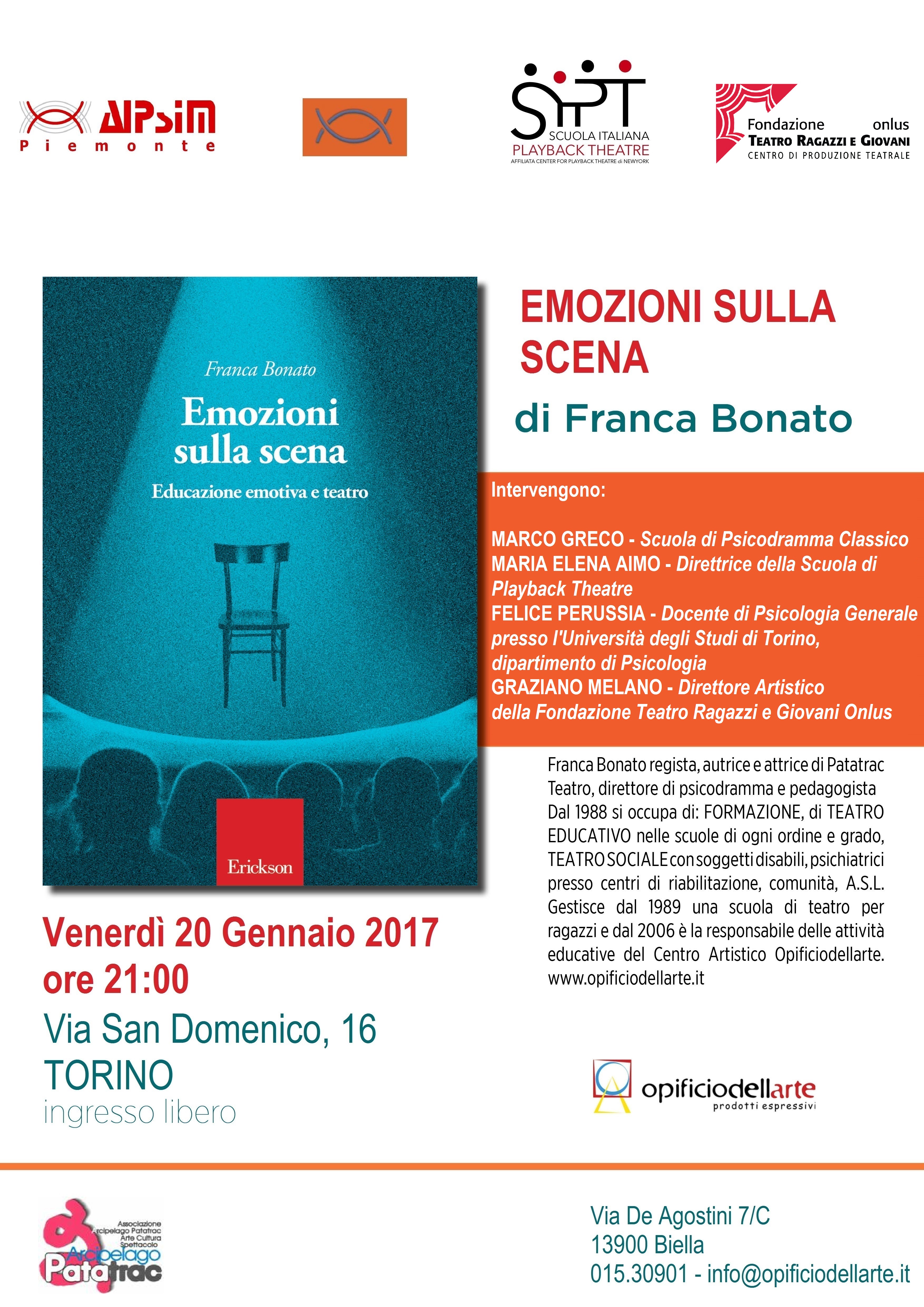 Presentazione del libro Emozioni sulla Scena a Torino